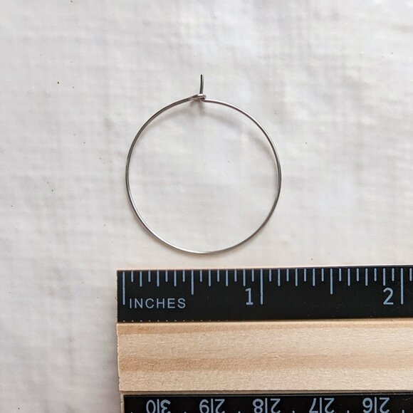 Labradorite, Smoky Quartz, Crystal and Glass Beaded Steel Hoops - Picture 4 of 5